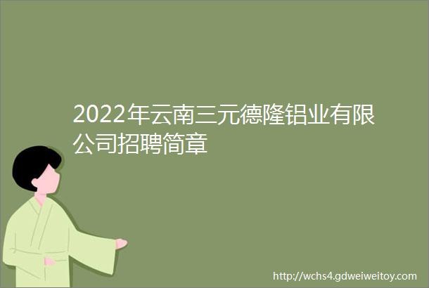 2022年云南三元德隆铝业有限公司招聘简章